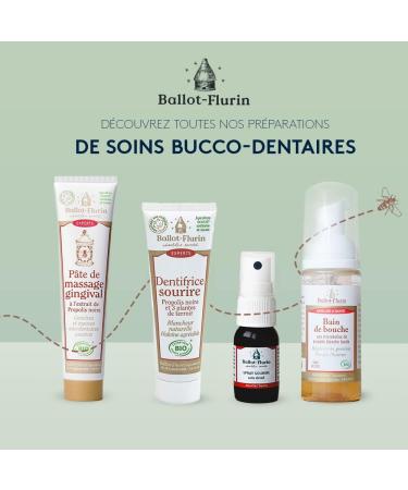 Ballot-Flurin - Bain de Bouche ultra-naturel la propolis BIO - R g n re les gencives & Purifie l haleine - Sans rin age - Flacon pompe auto-moussant - Fabriqu en France - Certifi Cosm bio - 50 ml - Buy Online on GoSupps.com