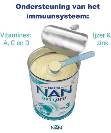  NAN NESTL - NAN Optipro 3 Growing-Up Milk for 1 Year Olds - Baby Infant Formula - 2 x 800g - Buy Online on GoSupps.com