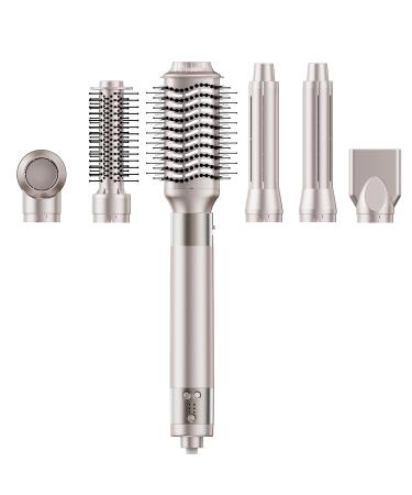 500 Million Negative lons Hair Dryer Brush 6 in 1 140 000 RPM One Step Professional Hot Air Brush Set for Fast Drying Curling Drying Straightening Combing Best for Straight and Wavy Hair