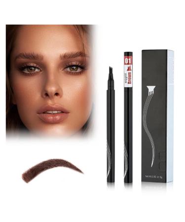 2 Eyebrow Pencils 3D Waterproof Microblading Eyebrow Pencil 4 Magic Eyebrow Pencils Long-Lasting Professional Fine Enhancement Stencil Eyebrow Pencil(Color:Brown) 1 count (Pack of 1) Brown