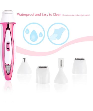 VERY ETERNITY 4 in 1 Lady Shaver Kit - USB Rechargeable Women's Shaver Set for Facial, Body, Nose, Eyebrow & Bikini Trimming (Pink) - Buy Online on GoSupps.com