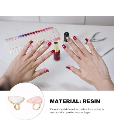  Beaupretty Beaupretty 6 Pieces Shell Ring Palette Paint Palette Rings Tray Marble Polish Plate DIY Manicure UV Gel White Nail Miss Acrylic Resin - Buy Online on GoSupps.com