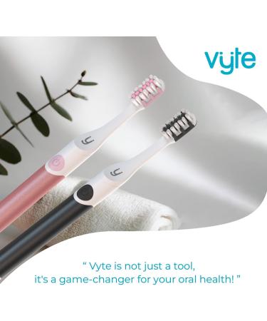 Vyte Electric Toothbrush - Aluminum AAA Battery Powered Travel Toothbrush with Pressure Sensor for Men Women & Kids - Rose Gold Starter Set (Pack of 1 - Buy Online on GoSupps.com