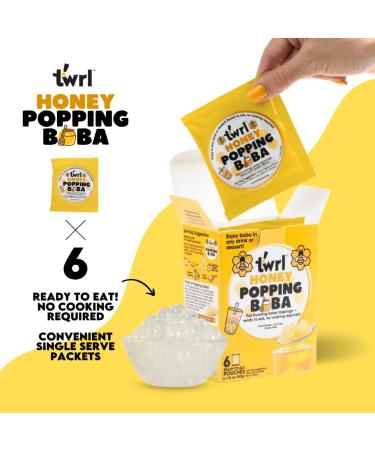 Twrl Honey Popping Pearls for Bubble Tea | Cafe-Style Bursting Juice-Filled Toppings | Plant-Based Gluten-Free 6 Servings - Buy Online on GoSupps.com