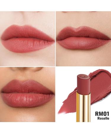  oulac Oulac Matte Lipstick Velvet Long Lasting Anti-Soil Non-Transfer Moisturizing Formula with Rose Oil Cruelty-Free RM01 - Buy Online on GoSupps.com