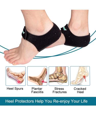 Welnove Heel Protectors - Breathable Pain Relief Pads for Plantar Fasciitis & Tendinitis - 2 Black Pillows for Cracked Heels & Foot Pain Support - Buy Online on GoSupps.com