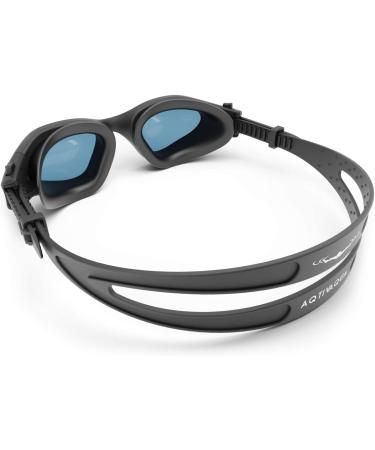 AqtivAqua Wide View Swimming Goggles - All Black Goggles + Silver Case Shade - Buy Online on GoSupps.com