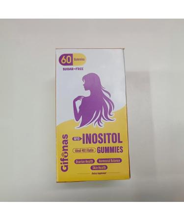 gifonas Myo-Inositol & D-Chiro Inositol Inositol Gummies with Vitamin D3 Omega-3 Magnesium Glycinate Folate & Zinc Inositol Supplement-30 Day Supply