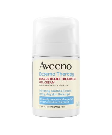 Aveeno Eczema Therapy Rescue Relief Treatment Gel Cream with Colloidal Oatmeal Skin Protectant Instantly Soothes & Cools Itchy Dry Skin Flare-Ups Steroid & Fragrance Free 1.5 fl. oz