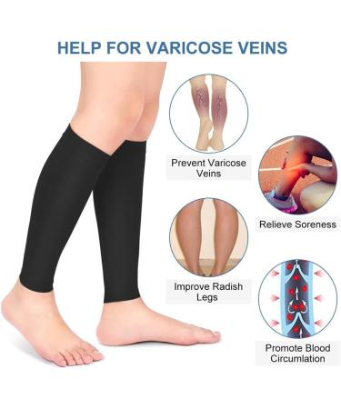Ggufay 4 Pairs Compression Stockings for Calves - Medical Gradient Compression 20-30 mmHg for Varicose Veins & Edema - Unisex Comfort - Buy Online on GoSupps.com