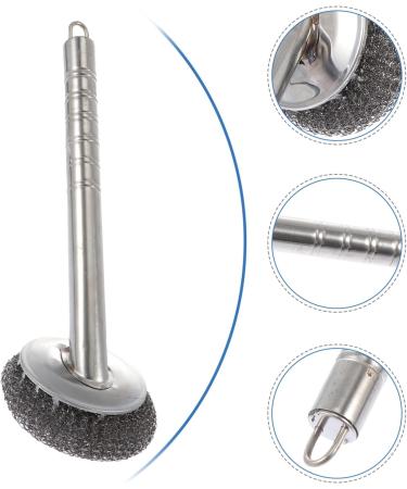 Luxshiny Stainless Steel Scourers with Handle Kitchen Steel Wool Scrubber Dish Scrubber Brush Kitchen Cleaning Brush Wok Brush for Dishes Pots - Buy Online on GoSupps.com
