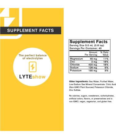 LyteShow Sugar-Free Electrolyte Supplement - 30 Single Servings - Keto Friendly - Zinc & Magnesium for Rapid Rehydration & Energy - Vegan 30 Count - Buy Online on GoSupps.com