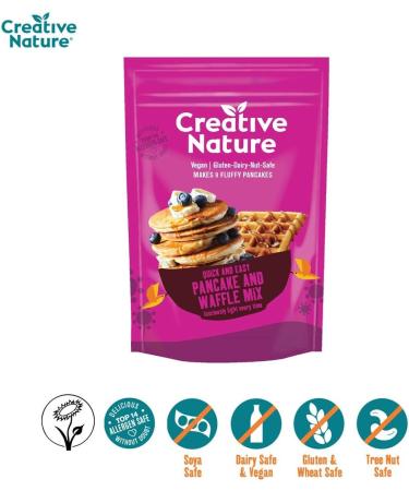 Creative Nature Gluten Free Pancake & Waffle Mix - 266g | Vegan & Free from Allergens - Buy Online on GoSupps.com