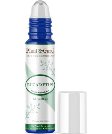 Eucalyptus Essential Oil Roll On 10 ml 100% Pure Pre-Diluted Therapeutic For Sinus And Allergies Relief. Aids Colds Nasal Chest Congestion