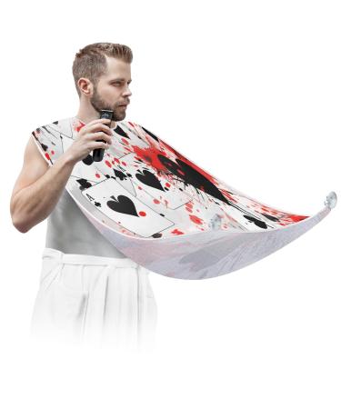 Love Cards Beard Bib Apron Beard Hair Catcher for Men Shaving Fathers Day Anniversary Christmas Gifts for Dad Husband Beard Bib with 2 Suction Cups