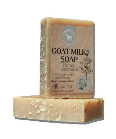 Honey Sweetie Acres Fresh Off The Goat All Natural Moisturizing 5 Oz Bar Of Handmade Honey Oatmeal Goat Milk Soap