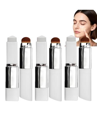 WRANBAO Color Changing Foundation Stick High to Medium Coverage Makeup Base 2in1 Foundation Stick Covering Makeup Base Portable Makeup Colors Concealer with Brush Head 3 Pack 3 Pack