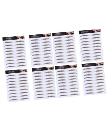 FRCOLOR 8 Pcs Eyebrow Stickers Waterproof Makeup False Eyebrows Sticker Eyebrow Stencils 6d Tool Transport