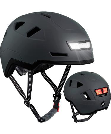 XNITO Bike Helmet with LED Lights - Urban Bicycle Helmet for Adults, Men & Women - CPSC & NTA-8776 Dual Certified - Class 3 E-Bikes, Scooters, Onewheel, Commuter, Mountain Bikes, MTB, BMX, Cycling Urbanite Large