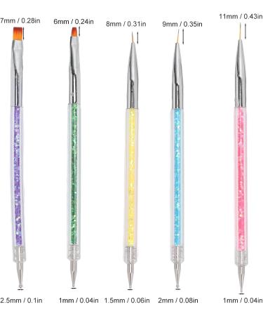 Nail Art Brush Compact Portable Nylon Hair Double Headed Nail Dotting Pen Professional for Women Girls for Nail Artist for Nail Salon for Home - Buy Online on GoSupps.com