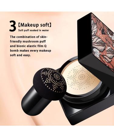 Mushroom Head Air Cushion BB Cream CC Cream Foundation + Makeup Sponge | Long-lasting, Waterproof, Natural Moisturizing Concealer - Buy Online on GoSupps.com