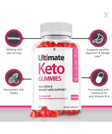 (3 Pack) Ultimate Keto Gummies for Max Weight Loss - 180 Gummies with ACV - High Potency Ultimate Keto Supplement - Buy Online on GoSupps.com