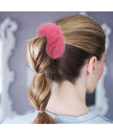 Faux Fur Hair Scrunchies Set - 32PCS Fuzzy Hair Ties & Accessories for Women and Girls - Buy Online on GoSupps.com