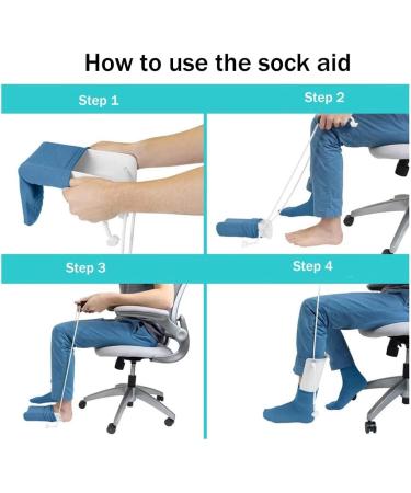 Xptieeck Sock Aid & Pull-Off Helper Tool for Elderly and Pregnant - Easy Sock Puller | White - Buy Online on GoSupps.com