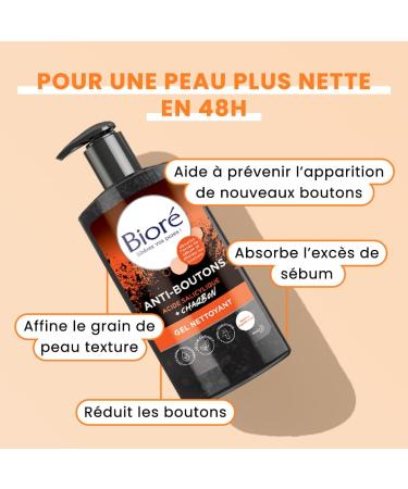 Biore Anti-Pimple Cleansing Gel with Charcoal + Salicylic Acid 200ml - Buy Online on GoSupps.com