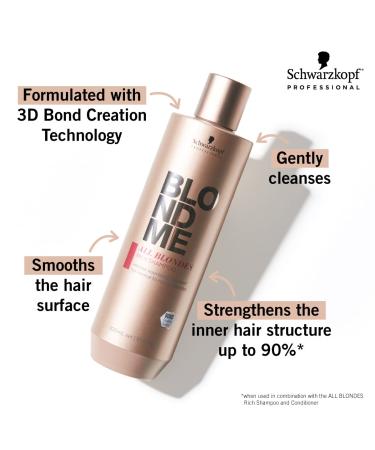 BlondMe All Blondes Rich Shampoo - Nourishing Hydrating Shampoo for Color Treated Blonde Hair - 300ml - Buy Online on GoSupps.com