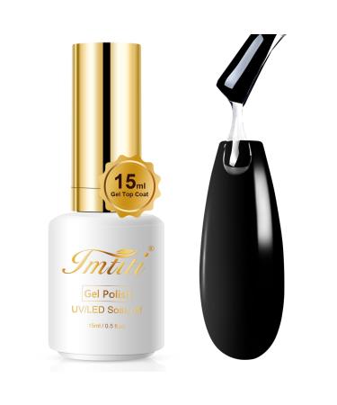Imtiti Gel Nail Polish Top Coat - No Wipe Top Coat Glossy Shine Finish Long Lasting 15ML UV/LED Soak Off Clear Gel Nail Polish Manicure at Home Glossy Top Coat