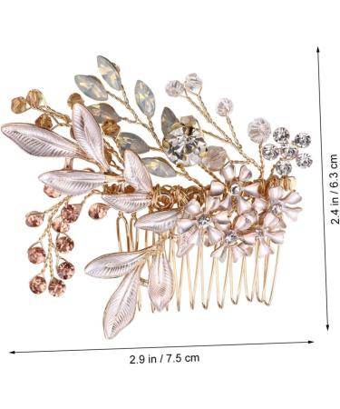 Didiseaon 1pc Elegant Hair Comb Bridal Pearl Hair Comb Rhinestone Wedding Comb Colorful Hair Cuffs Bridal Headpiece Wedding Bridal Hair Clip Floral Hair Comb Tiara Accessories Crystal Bride - Buy Online on GoSupps.com