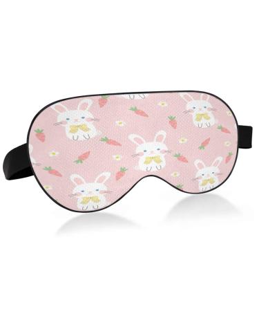 WELLDAY Sleep Mask Cute Rabbits Night Eye Shade Cover Soft Comfort Blindfold Blockout Light Adjustable Strap for Men Women