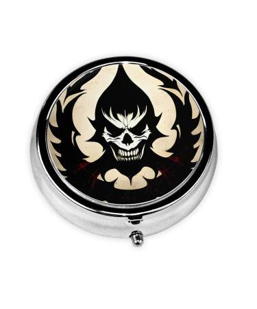 Devil Satanround Pill Box 3 Compartments Round Pill Box Organizer for Purse Or Pocket Portable Travel Pill Box