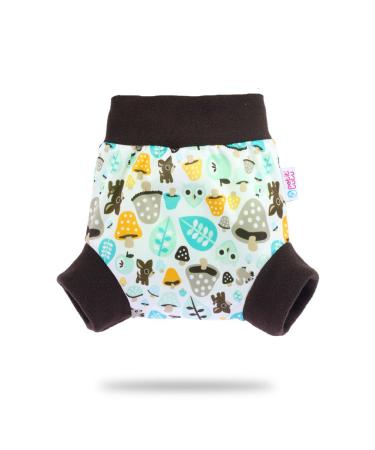 Petit Lulu Pull Up Cloth Nappy Wrap | Size XL | Washable Diaper Wrap | Reusable Cloth Nappies | Made in Europe (Mushrooms)