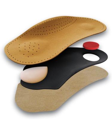 Tacco Nova Orthotic Inserts | German-Made 3/4 Length Leather Insoles for Arch Support & Comfort | Size 44 EUR/US M11 - Buy Online on GoSupps.com