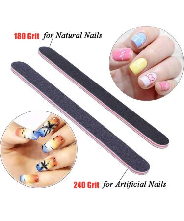 BTYMS 25Pcs Nail Files 180/240 Grit Double Sided Emery Boards for Natural Nails - Fine Grit Nail Buffering Files - Buy Online on GoSupps.com