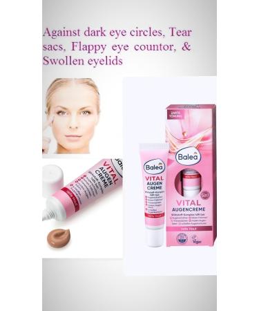 Balea VITAL Anti-Fatigue Eye-Cream 5in1 - Reduces Lines, Wrinkles, Puffiness & Shadows (15ml) - For Mature Skin 40-60+ - Cruelty-Free - Buy Online on GoSupps.com