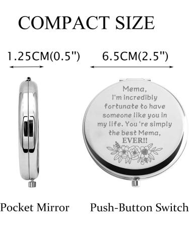 CHOORO Mema Gift for Mother's Day: Compact Makeup Mirror for Grandmother, from Granddaughter - Appreciation Gift (Best Mema-M) - Buy Online on GoSupps.com
