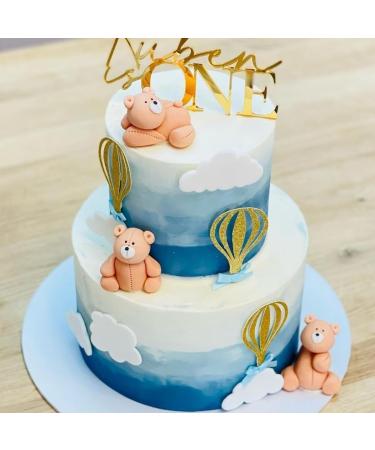 SugArt 3 Teddy Bears Cake Topper Party Decoration Fondant Edible Great for Kids Boy Girl first Birthday Christening Baby shower easy to Use. - Buy Online on GoSupps.com