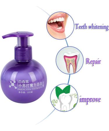 Dinglong Baking Soda Toothpaste - Stain Removal Whitening Toothpaste Fight Bleeding Gums Toothpaste 225g (Purple) - Buy Online on GoSupps.com