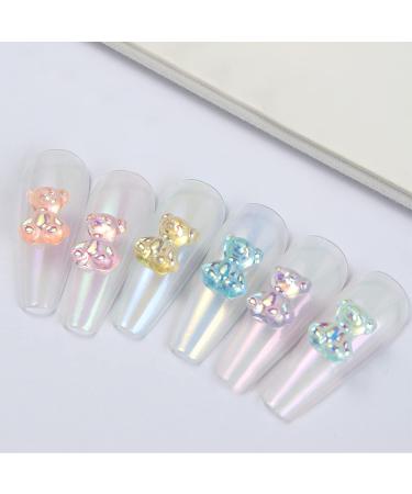 3D Bear Resin Nail Art Manicure Decorations Crystal Rhinestones Set Bears Nail Beads Accessories Ornaments for Women Girls 12 Colours 60 Pieces - Buy Online on GoSupps.com