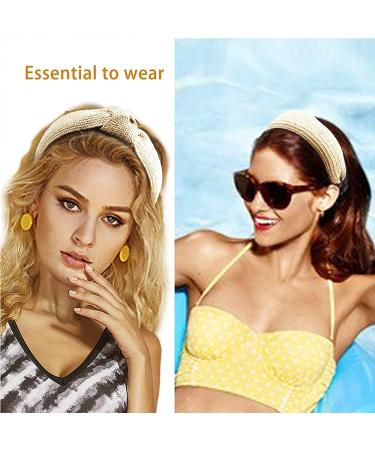 Boho Style 3-Piece Straw Knotted Headbands for Women - Fashionable Twist Knot Hair Accessories - Buy Online on GoSupps.com