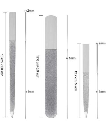 MRNHA 3-Piece Nail File Set Stainless Steel Double-Sided Nail File Buffer File Nail File Suitable for Salon Family and Travel - Buy Online on GoSupps.com