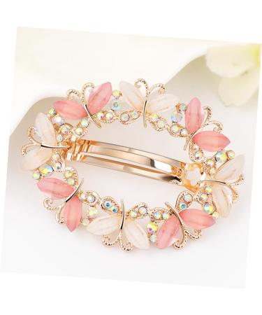 FRCOLOR Hairwear Jewelry Barrette Vintage Bridal Hairpin Bridal Headpiece Wedding Headpiece for Bride Hairpins French Clip Hair Claw Clips Spring Clips Pink Small and Fresh Girl Top Clip - Buy Online on GoSupps.com