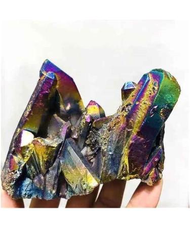 Natural Crystal Rough Stone Crafts Electroplating Colorful Angel Aura Crystal Cluster 1PC - Buy Online on GoSupps.com