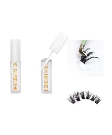 Bodermincer DIY at Home Lash Glue Cluster Lash Glue Clear Lash Bond Mild Waterproof Eyelash Glue Long Lasting (Black)