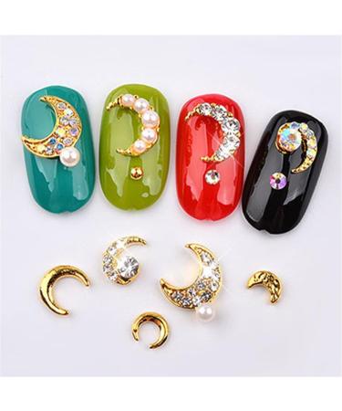 Mezerdoo 1 Wheel Moon Design Nail Rivet Studs Metal Alloy Nail Art Decorations 3D DIY Nail Stickers Jewelry Punk Crystal Rhinestone Nail Charms - Buy Online on GoSupps.com
