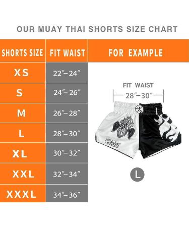 HUOLEI Muay Thai Shorts for Men and Women, High Grade MMA Gym Boxing Kickboxing Shorts - 1 White & Black XS, Waist 22-24 - Buy Online on GoSupps.com