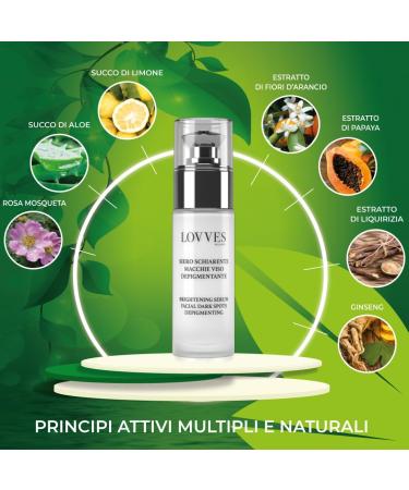 LOVVES Antiblemish facial serum Brightening High Natural Cosmetics Depigmenting Reduces Hyperchromia of the Skin Prevents the Formation of New Pimples Smoother Skin 30 ml - Buy Online on GoSupps.com